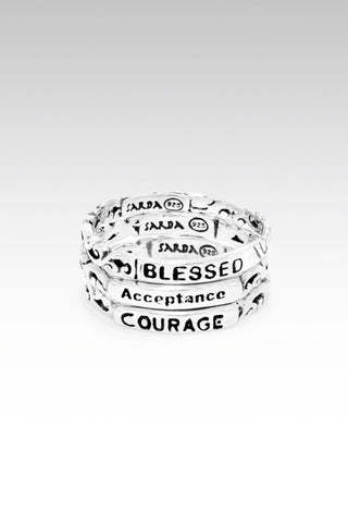 Acceptance, Courage & Blessed Ring Set of 3™ in Filigree - Stackable - SARDA™