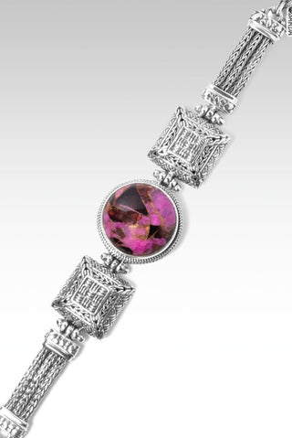 Among the Reeds Bracelet™ in Pink Calcite, Obsidian & Bronze - Single Stone - SARDA™