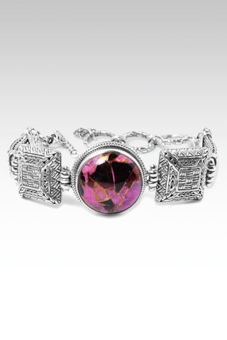 Among the Reeds Bracelet™ in Pink Calcite, Obsidian & Bronze - Single Stone - SARDA™