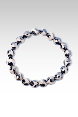 Beaded Celestial Black and White Animal Print Agate Bracelet - Stretch Bead Bracelet - SARDA™