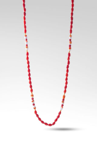 Beaded Dyed Red Coral Necklace™ - Beaded Necklace - SARDA™