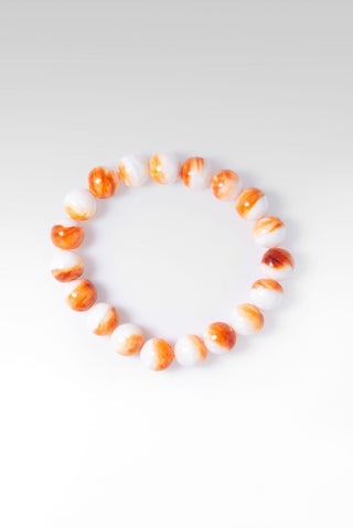 Beaded Orange Spiny Oyster Bracelet™ - Stretch Bead Bracelet - SARDA™