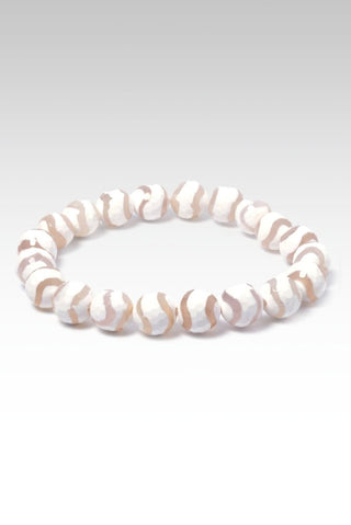 Beaded White Animal Print Agate Bracelet™ - Stretch Bead Bracelet - SARDA™