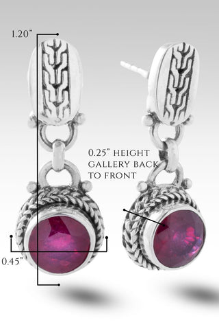 Chains Broken Earrings II™ in Red Ruby - Stud Dangle - SARDA™
