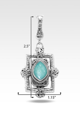 Faithful Walk Pendant™ in Mexican Turquoise Mother of Pearl Quartz - Magnetic Enhancer Bail - SARDA™