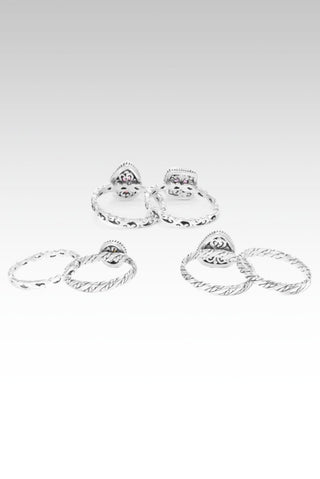 Genesis Ring Set of 6™ in Mixed Gemstone - Stackable - SARDA™