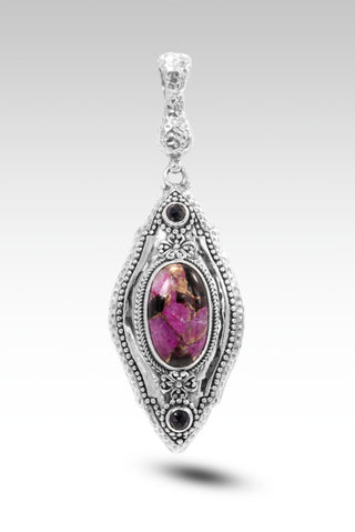 Grace Changes Everything Pendant™ in Pink Calcite, Obsidian & Bronze - Magnetic Enhancer Bail - SARDA™