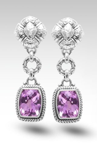 Inner Calm Earrings™ in Light Pink Lab Created Sapphire - Stud Dangle - SARDA™