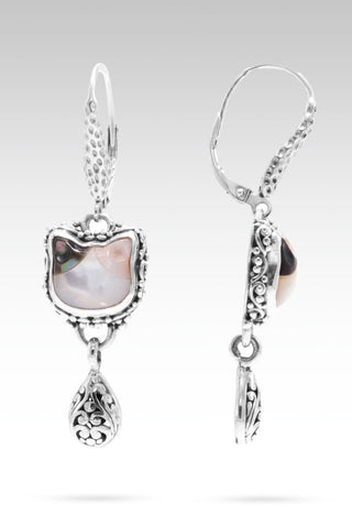 Kitty Earrings™ in White, Pink & Black Mother of Pearl - Lever Back - SARDA™