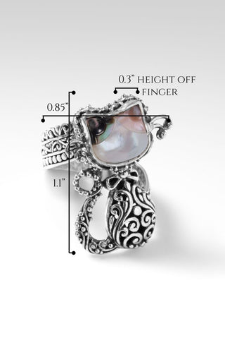 Kitty Ring™ in White, Pink & Black Mother of Pearl - Stackable - SARDA™