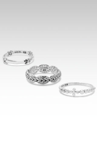Mighty in Power Ring Set of 3™ in Chainlink - Stackable - SARDA™