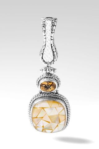 Peaceful Heart Pendant™ in Golden Mother of Pearl Mosaic - Magnetic Enhancer Bail - SARDA™