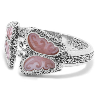 PINK MOP BUTTERFLY BRACELET CUFF OVAL WITH RETENTION™ - Tip-to-Tip - SARDA™