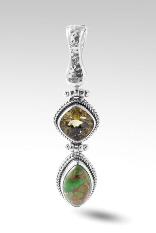 Radiant Hope Pendant II™ in Mohave Green Kingman Turquoise with Bronze - Magnetic Enhancer Bail - SARDA™