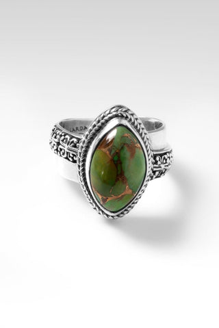 Radiant Hope Ring™ in Mohave Green Kingman Turquoise with Bronze - Statement - SARDA™