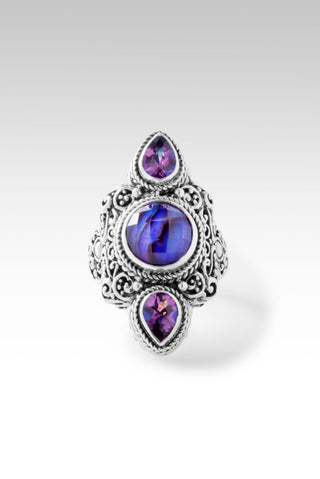 Regal Devotion Ring II™ in Royal Purple Abalone Quartz Triplet - Dinner - SARDA™