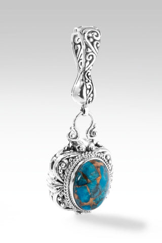 Serene Radiance Pendant™ in Blue Mohave Kingman Turquoise with Bronze - Magnetic Enhancer Bail - SARDA™