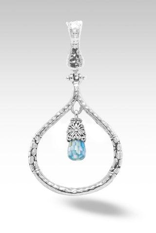 There is Always Light Pendant™ in Aqua Green Mother of Pearl Mosaic - Magnetic Enhancer Bail - SARDA™