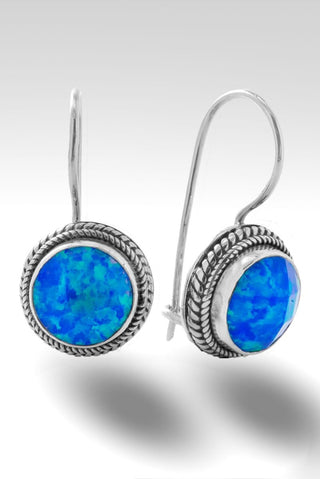Unyielding Resolve Earrings™ in Bali Blue Simulated Opal - Bali Wire - SARDA™