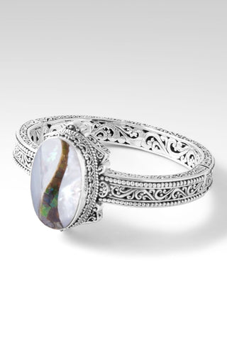 With a Purpose Bangle™ in White Mother of Pearl with Ammolite Inlay - Bangle - SARDA™