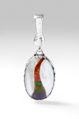 With a Purpose Pendant™ in White Mother of Pearl with Ammolite Inlay - Magnetic Enhancer Bail - SARDA™