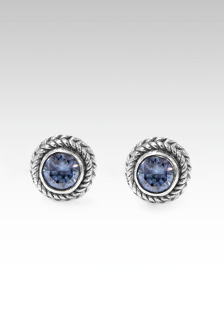 4mm Signature Stud Earrings™ in Celestial Blue™ Mystic Moissanite