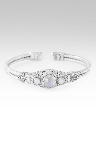 Everlasting Joy Cuff Bracelet™ in White Moonstone & White Mother Of Pearl 6.5