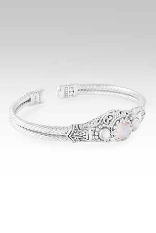 Everlasting Joy Cuff Bracelet™ in White Moonstone & White Mother Of Pearl 6.5
