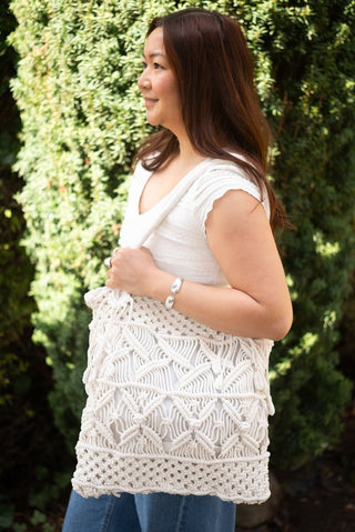 🎁 14" X 16" Cotton Macrame Aika Bag (100% off) - only found at SARDA™