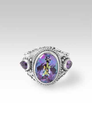 Turn It For Good Ring™ in Bluejay Jazz™ Mystic Quartz & Amethyst 5 / Tree Of Life / Bluejay Jazz™ Mystic Quartz, Amethyst