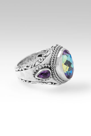 Turn It For Good Ring™ in Bluejay Jazz™ Mystic Quartz & Amethyst 5 / Tree Of Life / Bluejay Jazz™ Mystic Quartz, Amethyst
