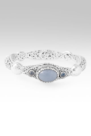 Graceful Beauty Bangle Bracelet™ in Angelite & Serenity Blue Chalcedony 6.25
