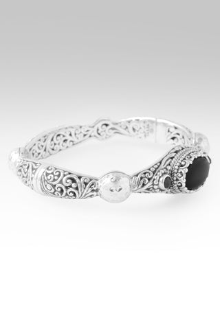 Graceful Beauty Bangle Bracelet™ in Black Onyx & Black Spinel 6.25