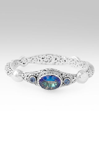 Graceful Beauty Bangle Bracelet™ in Odyssey Universe™ Mystic Quartz & Sheer Luck™ Mystic Topaz 6.25