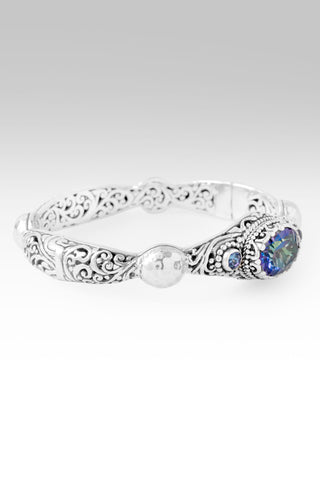 Graceful Beauty Bangle Bracelet™ in Odyssey Universe™ Mystic Quartz & Sheer Luck™ Mystic Topaz 6.25