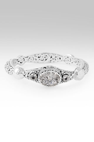 Graceful Beauty Bangle Bracelet™ in White Quartz & White Topaz 6.25