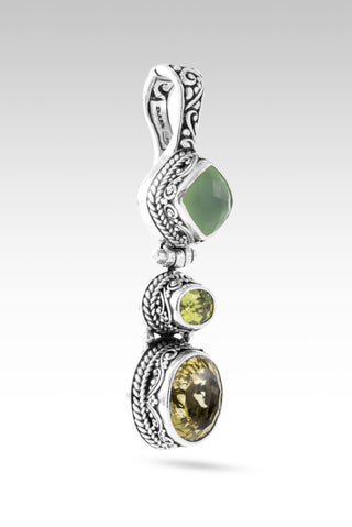 Plan Amidst Suffering Pendant™ in Sunflower Citrine, Green Chalcedony & Peridot