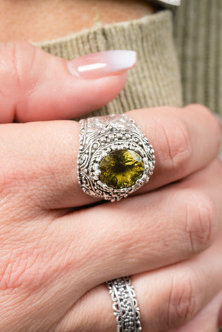 I Believe, I Overcome Ring™ in Olive Quartz