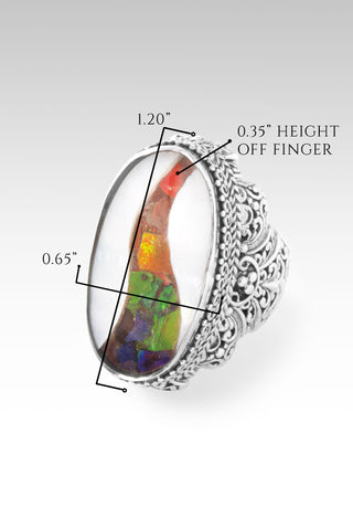 With a Purpose Ring™ in White Mother of Pearl with Ammolite Inlay Tree of Life / 5 / White Mother of Pearl Ammolite Inlay Doublet