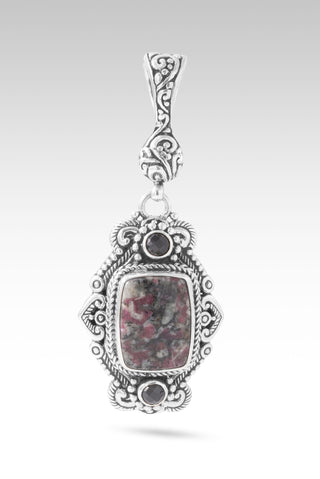 Overflowing Mercy Pendant™ in Eudialyte & Black Spinel