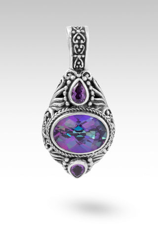 Strength Given Pendant™ in Bluejay Jazz™ Mystic Quartz & Amethyst Tree Of Life / Bluejay Jazz™ Mystic Quartz, Amethyst, D31 Magnet