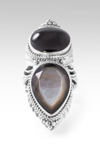 Lord, I Need U Ring™ in Black Mother of Pearl & Black Star Diopside 5