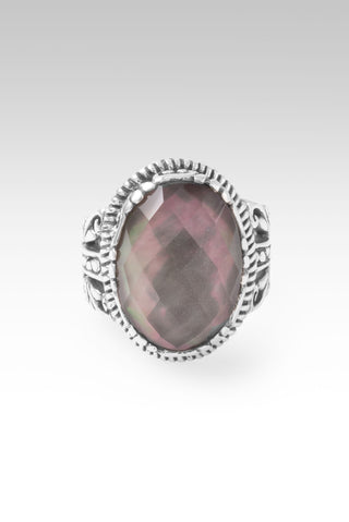 Song of Revival Ring™ in Rainbow Champagne Mother of Pearl Quartz 5 / Tree Of Life / Rainbow Champagne Mother Of Pearl Quartz Doublet