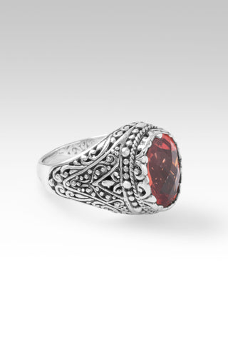 Truth Crashing Through Ring™ in Sea Green Chalcedony Mother of Pearl Quartz 5 / Tree Of Life / Padparadscha Lab Created Sapphire