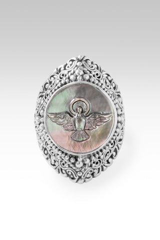 Lifted by His Word Ring™ in Black Mother of Pearl 5