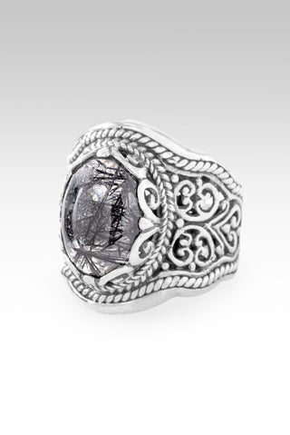 One Who Sees U Ring™ in Black Tourmalinted Quartz 5