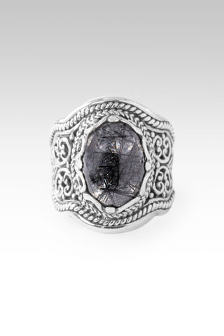 One Who Sees U Ring™ in Black Tourmalinted Quartz 5