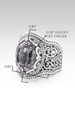 One Who Sees U Ring™ in Black Tourmalinted Quartz 5
