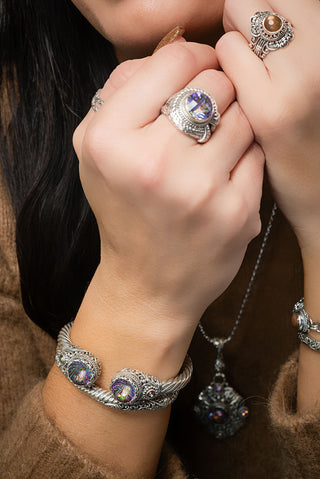 I Believe in Miracles Tip-to-Tip Bracelet™ in Northern Lights™ Mystic Quartz & Bali Sunrise™ Mystic Topaz