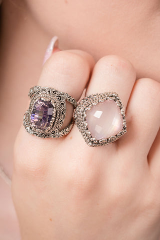 Workin' 4 UR Good Always Ring™ in Lilac Rose De France™ Mystic Quartz